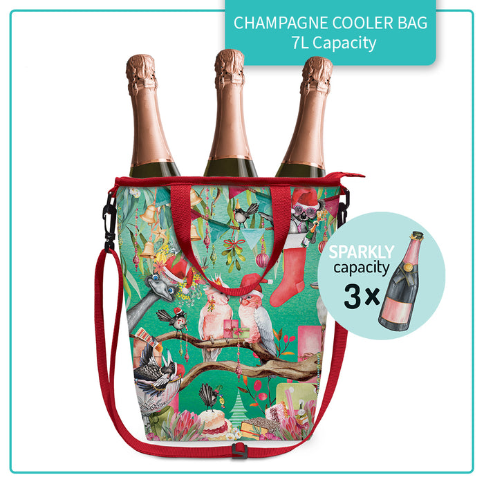 Insulated Champagne/Wine Cooler Bag - Christmas Capers