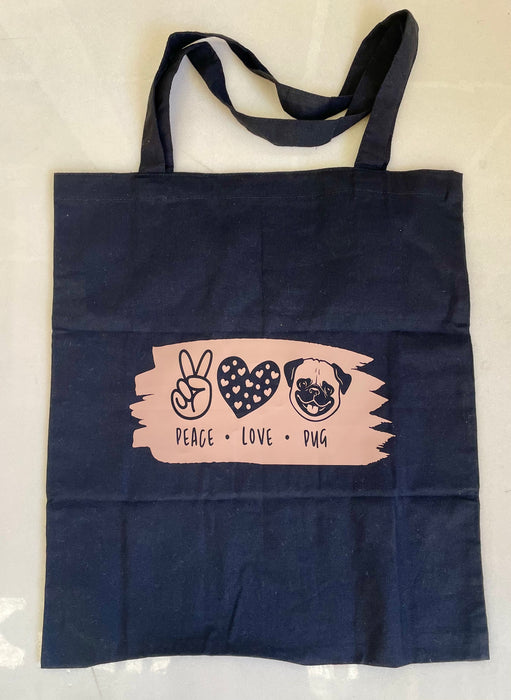 Pug Tote Bags - Cotton, Custom Crafted, Individual and Unique