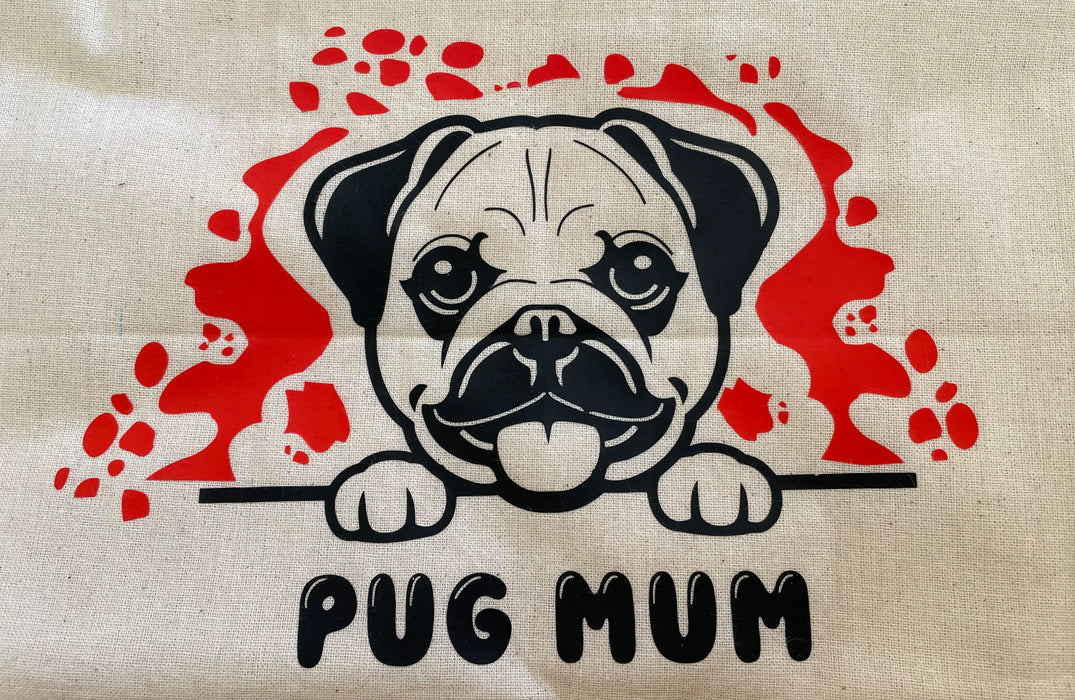 Pug Tote Bags - Cotton, Custom Crafted, Individual and Unique