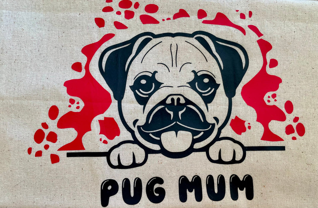 Pug Tote Bags - Cotton, Custom Crafted, Individual and Unique