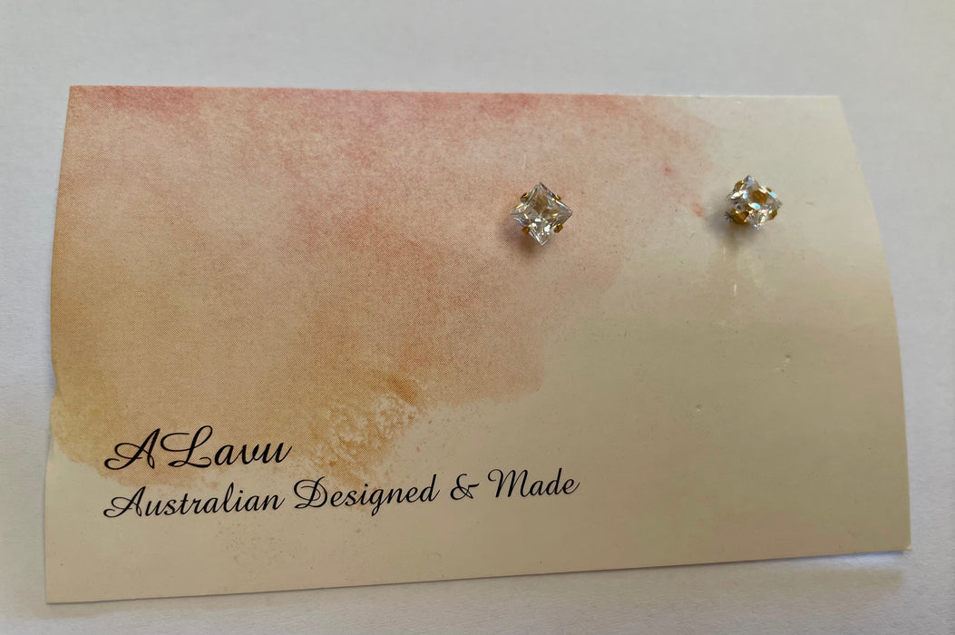 Crystal Stud Earrings - Stainless Steel