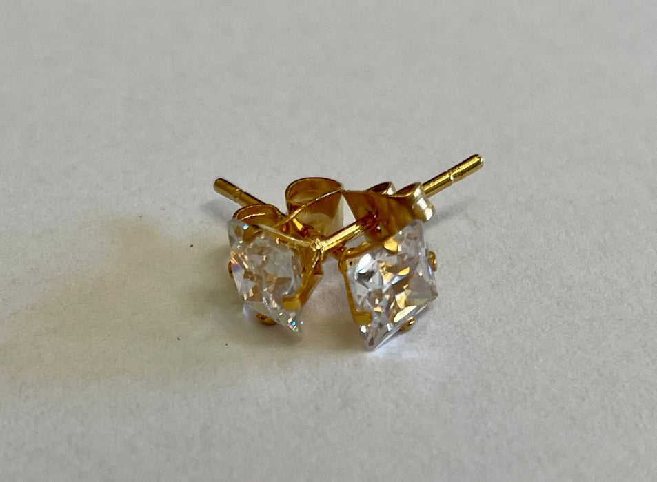 Crystal Stud Earrings - Stainless Steel