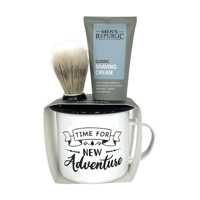 Men's Republic Mug with Shaving Cream & Beard Brush