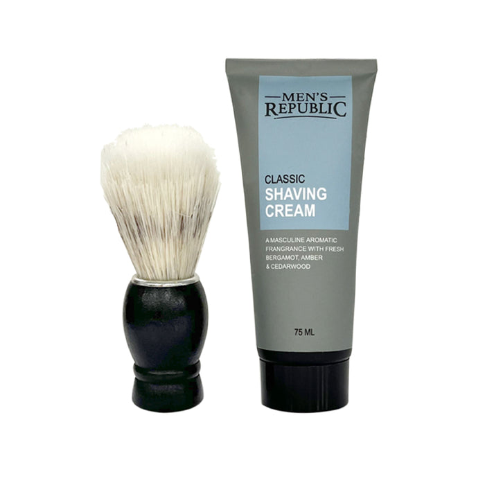 Men's Republic Mug with Shaving Cream & Beard Brush