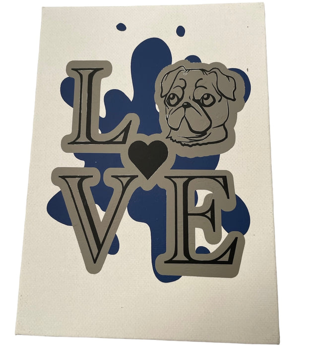 Canvas Signs - Pug Range 12.7cm x 17.8cm